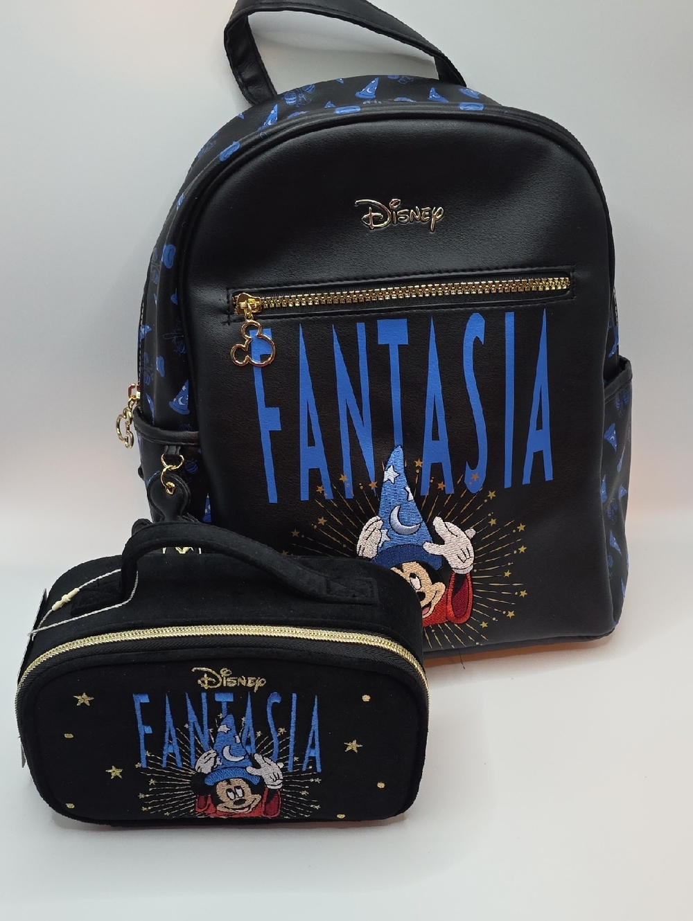 Primark Disney Fantasia Black and Blue Backpack & Makeup Bag